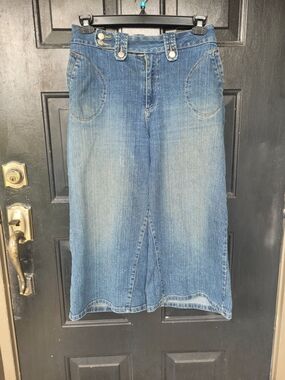 Blue Denim Capri Length Pants